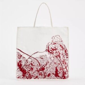 Zara EMBROIDERED FABRIC BAG